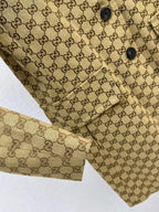 Monogram Collared Mid-Length Coat
