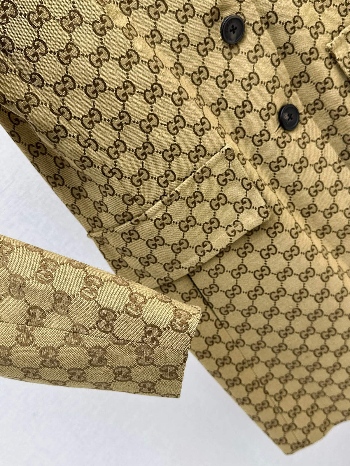 Monogram Collared Mid-Length Coat