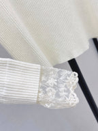 Lace Spliced Ribbed Long Sleeve
