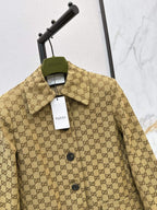 Monogram Collared Mid-Length Coat