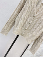 Cable Knit V-Neck Cardigan