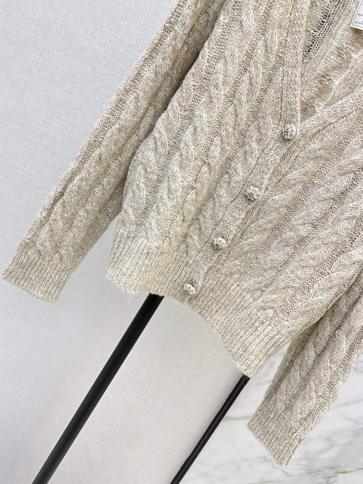 Cable Knit V-Neck Cardigan