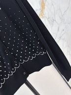 Gradient Rhinestone Crew Neck Cardigan