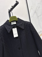 Monogram Collared Mid-Length Coat