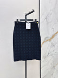 Dark Texture High Waist Midi Skirt