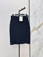 Dark Texture High Waist Midi Skirt