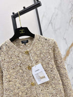 Hollow Round Neck Knit Cardigan