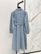 Collar Button Front Denim Shirt Dress
