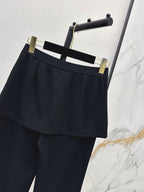 Fake Two-Piece Skirt Flare Pants