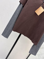 Mock Layer Striped Long Sleeve Top