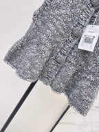 Sequin Chunky Knit Ruffle Vest