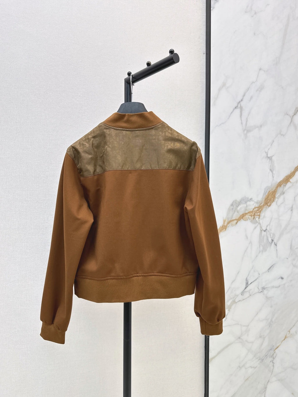 Vintage Print Shoulder Patch Bomber Jacket