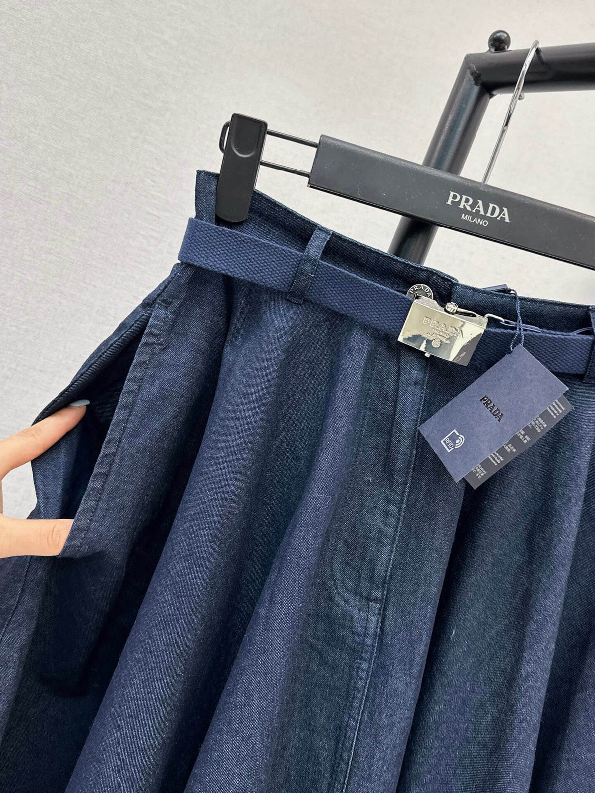 High Waist Denim Umbrella Skirt