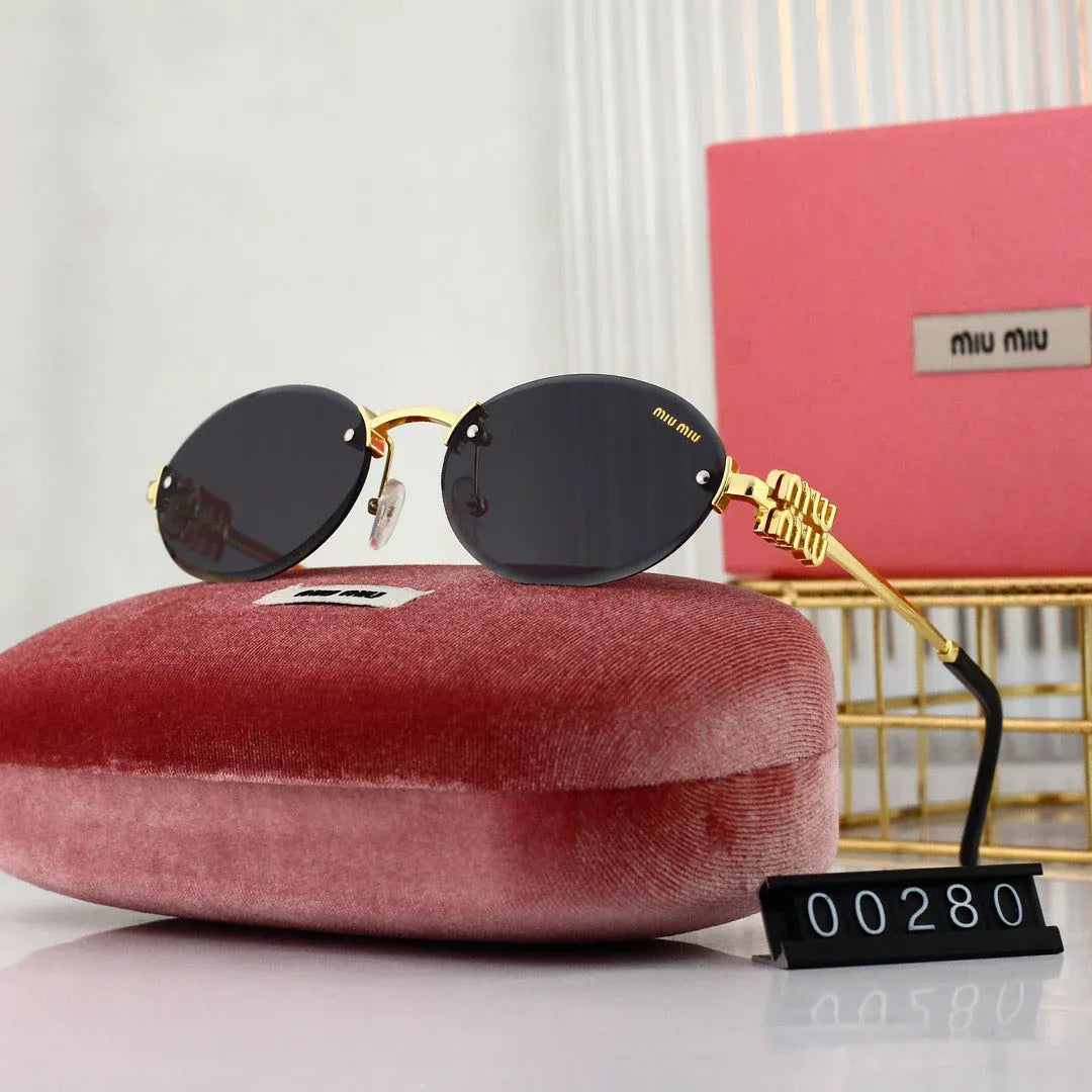 Cool Metal Frameless Oval Sunglasses