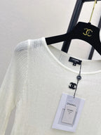 Round Neck Lace Hem Knit Top