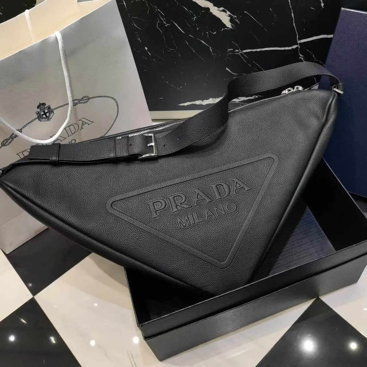 Chic Oversized Triangle Crossbody Bag