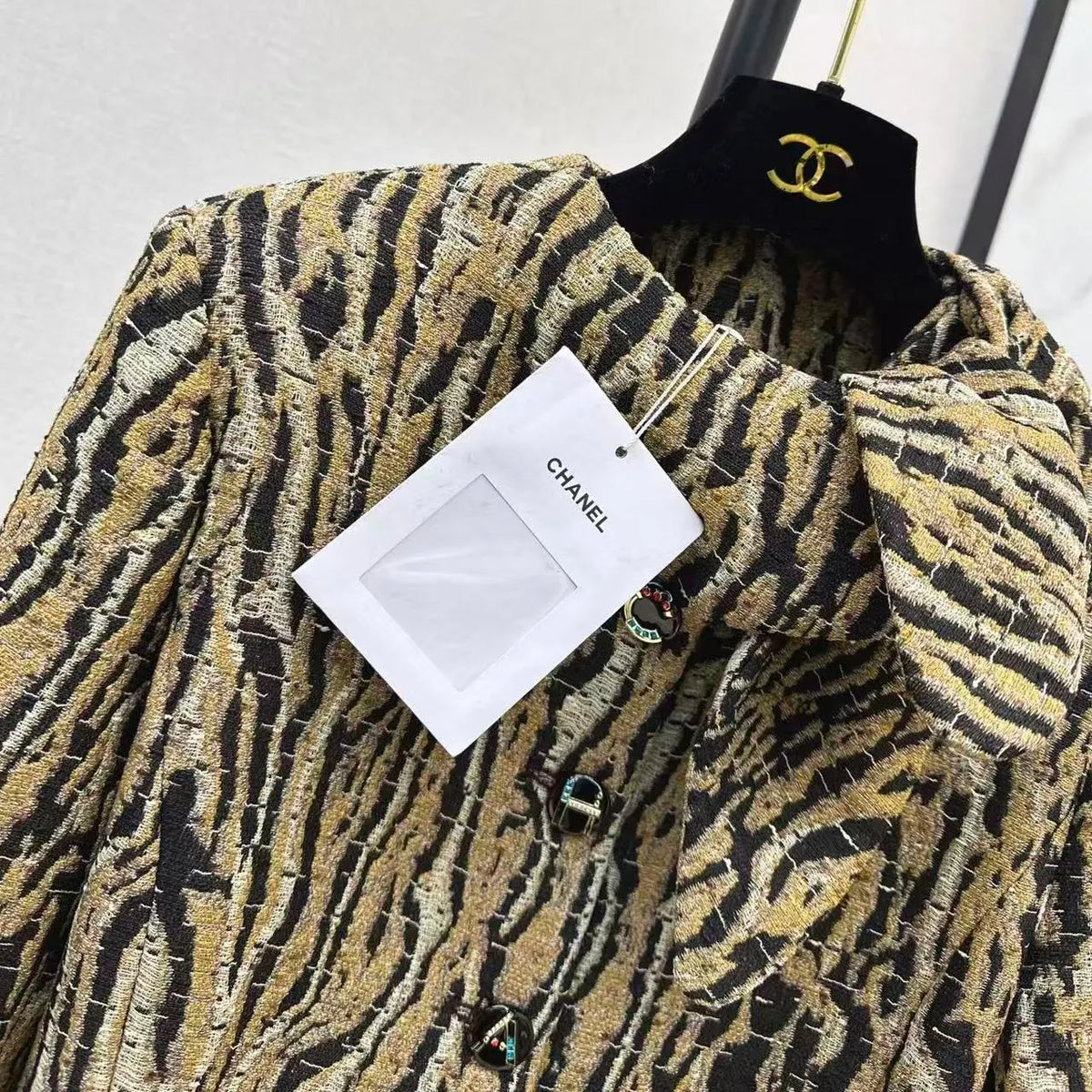 Woven Textured Leopard Jacket