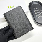 Classic Pattern Leather-Trimmed Short Wallet