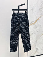 High Waist Printed Straight Jeans