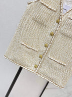 Apricot Textured Tweed Vest