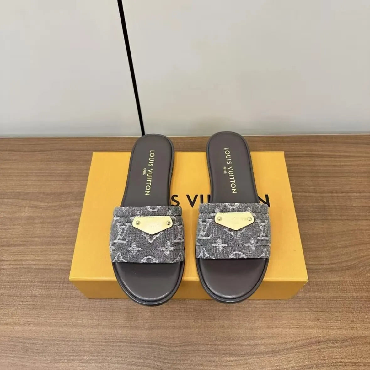 Classic Versatile Black Denim Sandals