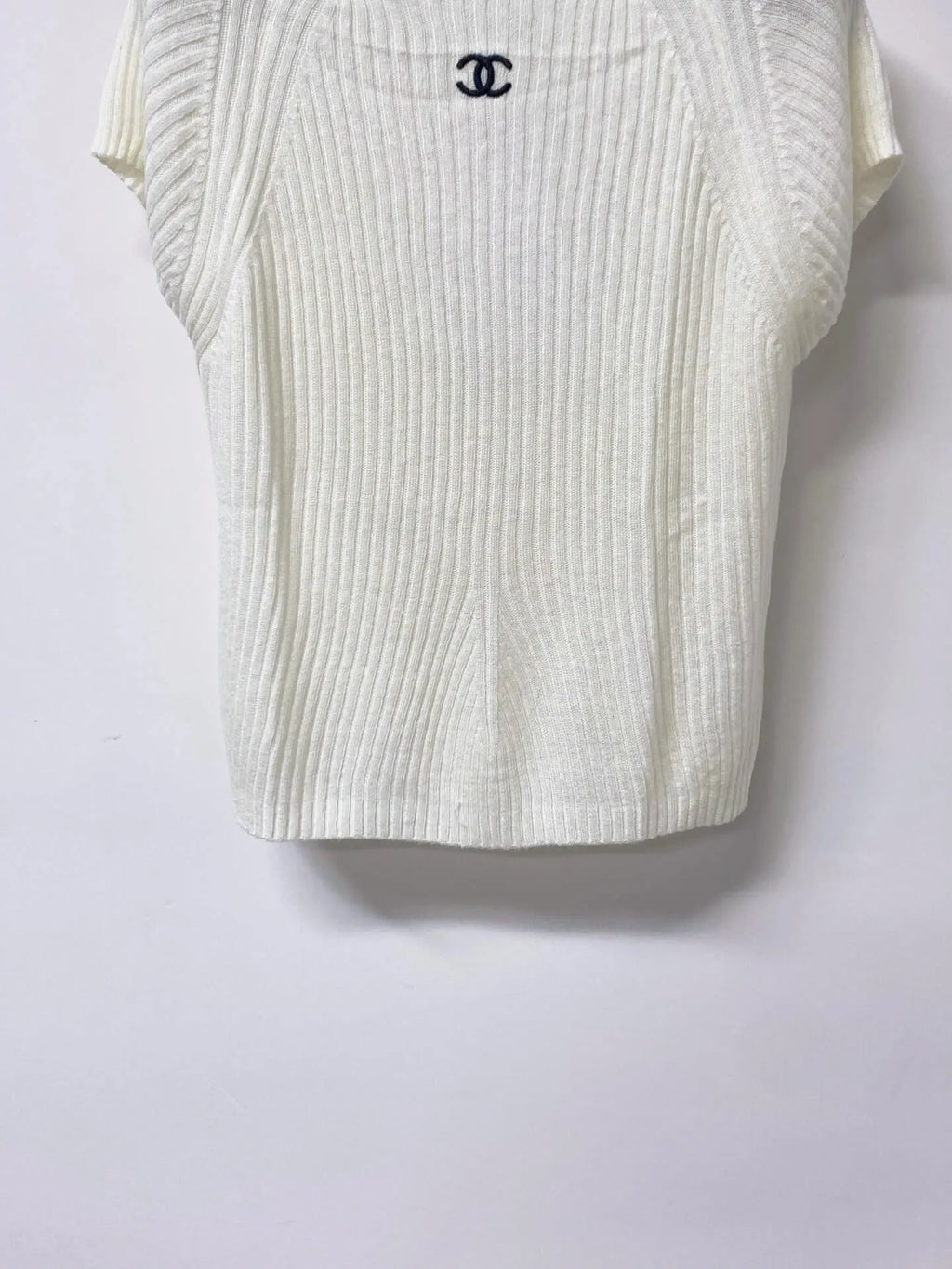 Rib Knit Cap Sleeve Crew Neck Top