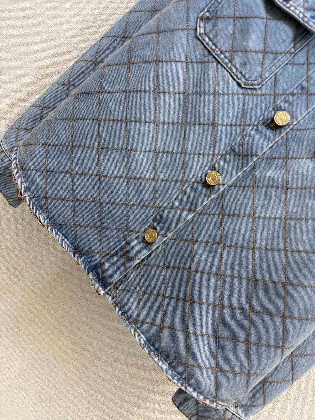 Diamond Stitch Denim Shirt Jacket