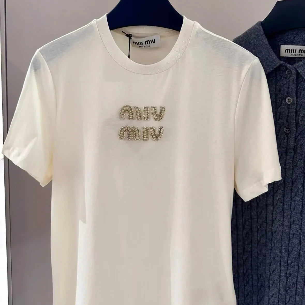 Trendy Diamond-Embellished Letter T-Shirt