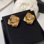 Rhombus Round Crystal Earrings