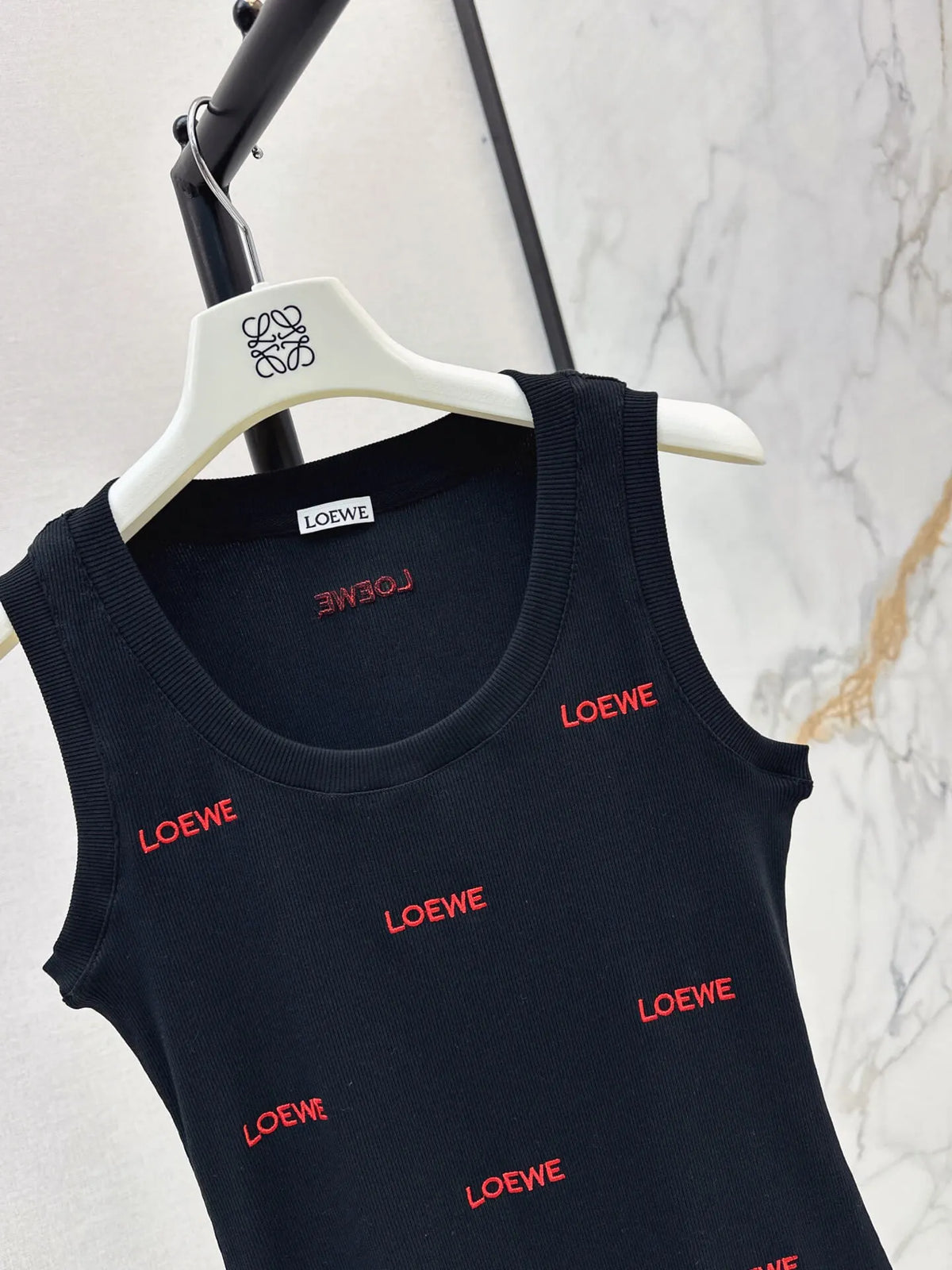 Multi Logo Fitted Rib Knit Vest