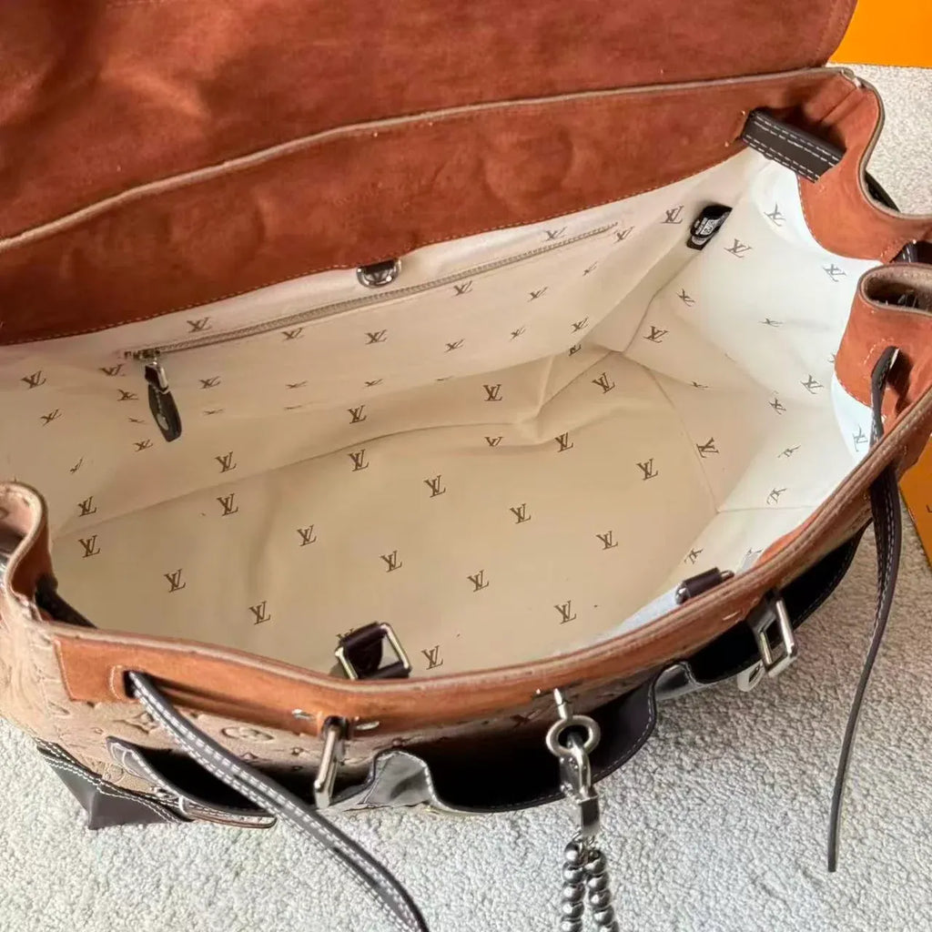 Canvas and Leather Patchwork Bag