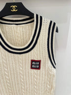 Cable Knit Striped Vest