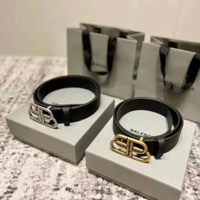 Fashionable Chic Double B Letter Buckle Belt