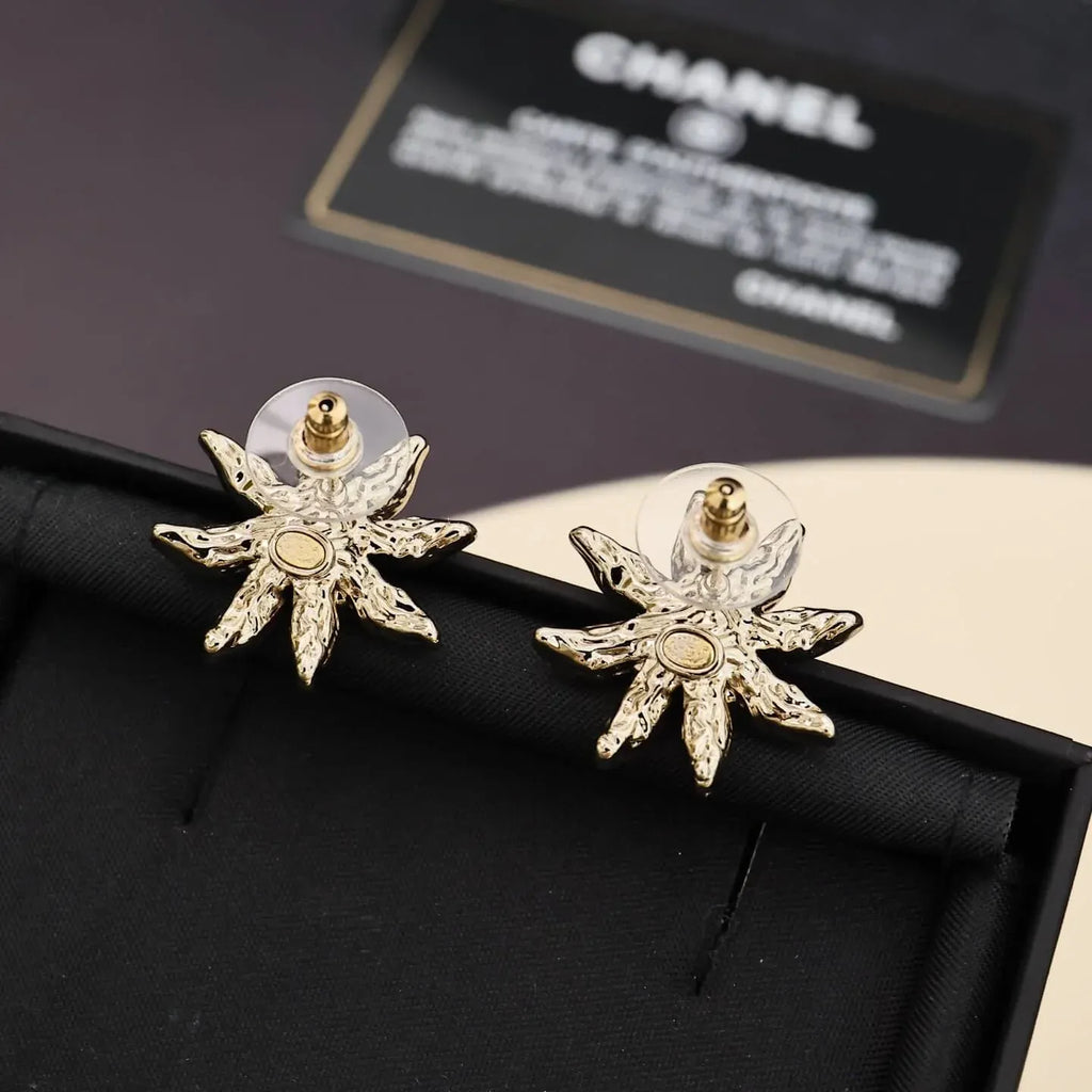 Sunflower Full-Pavé Stud Earrings
