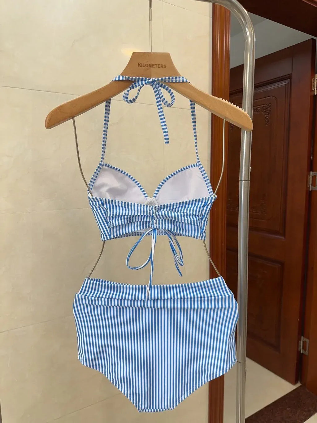 Bow Striped Swimsuit