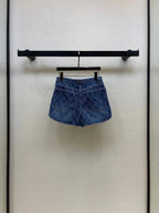 Diamond Stitch Denim Shorts