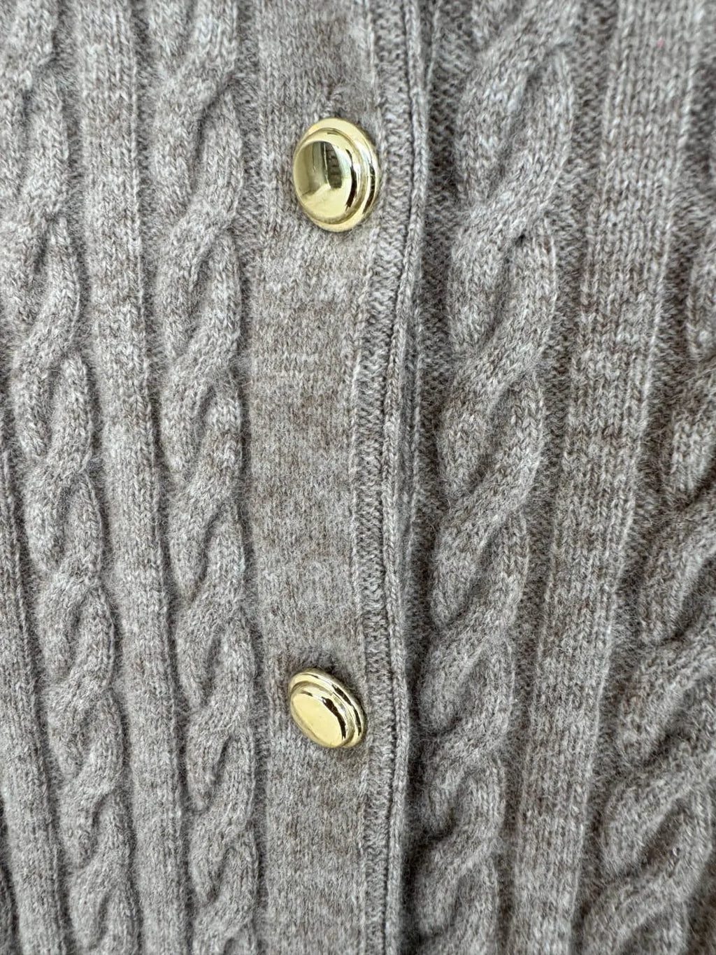 Cable Knit Denim Collar Cardigan