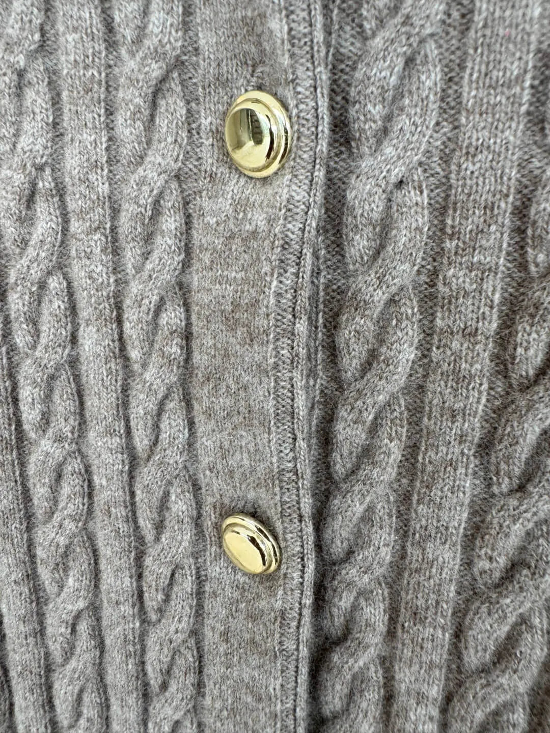 Cable Knit Denim Collar Cardigan