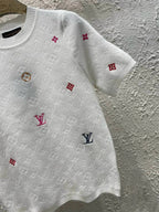 Classic Embroidered Lettering Knitted Top