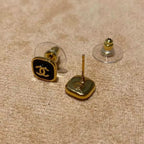 Black-Gold Block Earrings