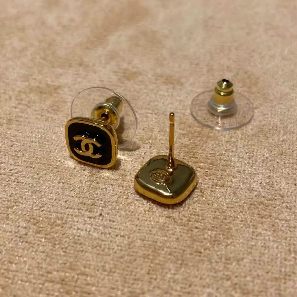 Black-Gold Block Earrings