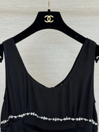 Rhinestone Ruched Tiered Dress