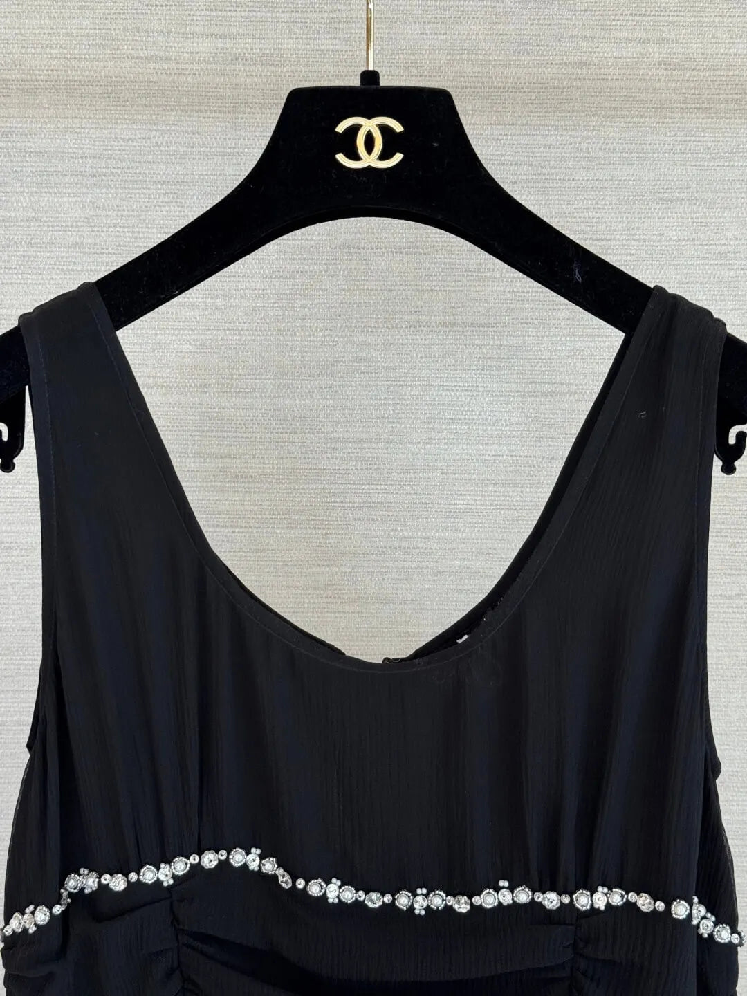 Rhinestone Ruched Tiered Dress