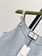 All Over Monogram Denim Vest and Jeans Set