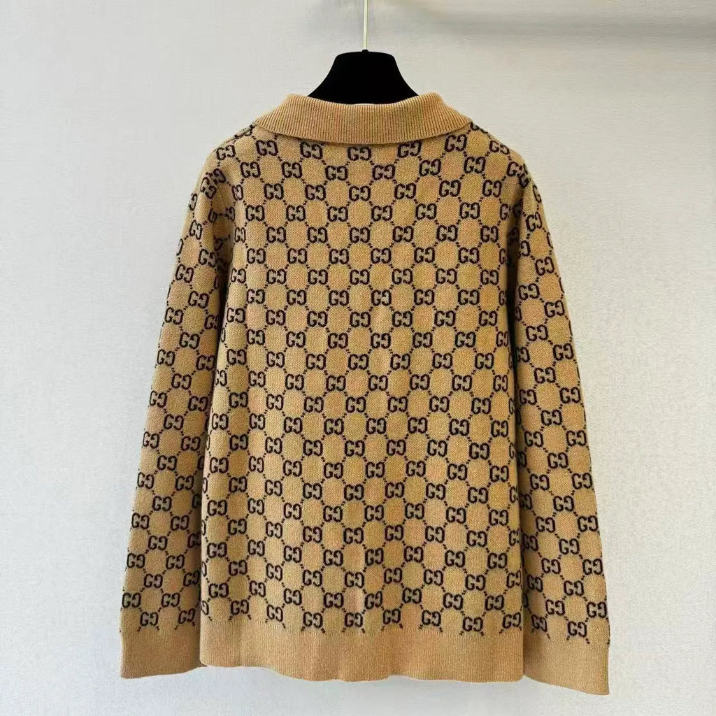 Retro Full-Print Sweater Coat
