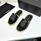 Runway Edition Leather-Patch Woven Sandals