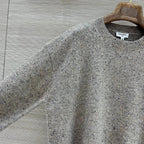 Loose Speckled Heather Crew Neck Knit Top