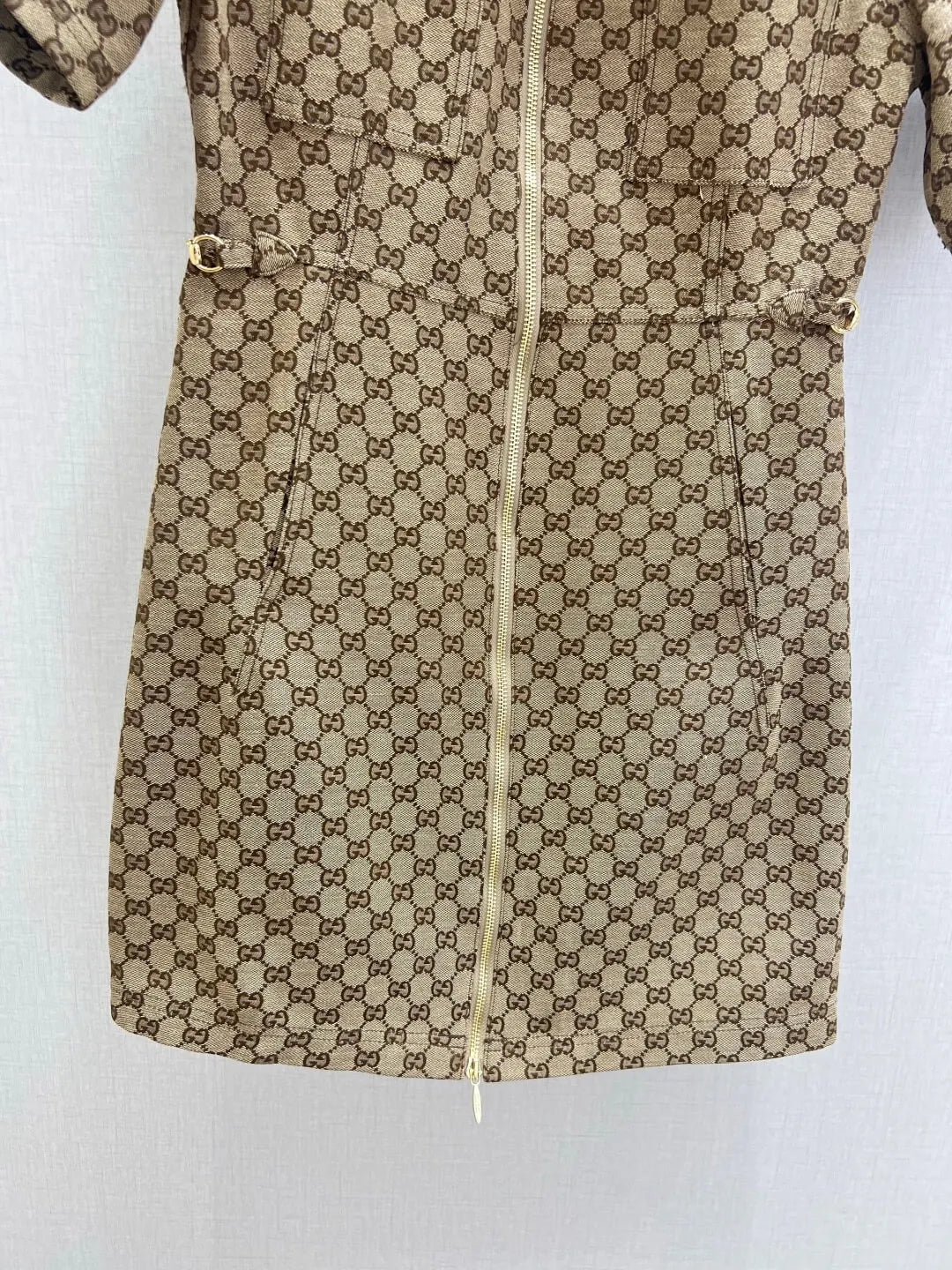 All Print Zip Mini Dress