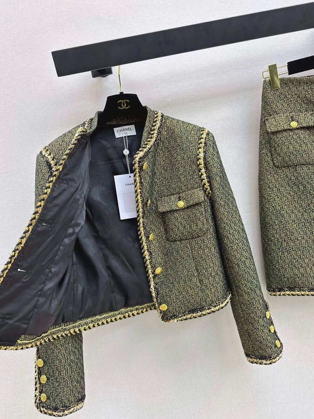 Cropped Tweed Jacket Skirt Co-ord Set