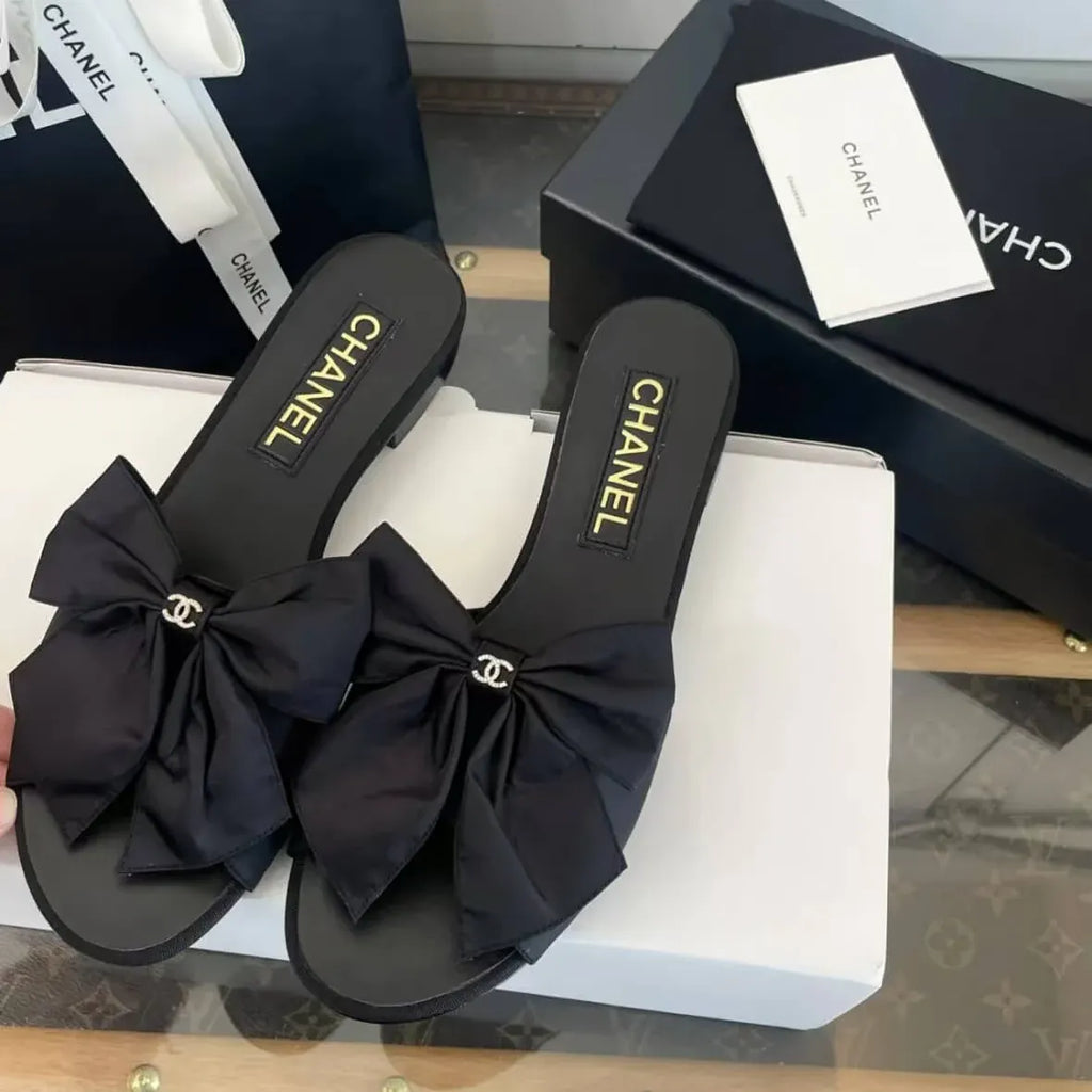 Bow-Accented Block Heel  Sandals
